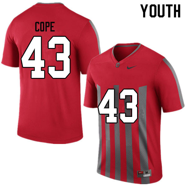 Ohio State Buckeyes Robert Cope Youth #43 Throwback Authentic Stitched College Football Jersey